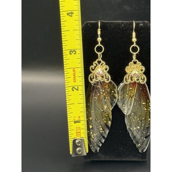 Butterfly Wing Earrings. Nickel Free - Picture 3 of 3